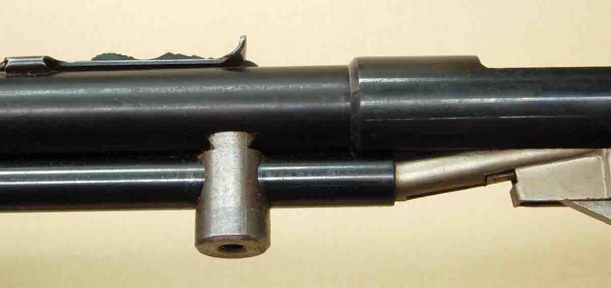 Rifles with tubular magazines should only have the bottom 1⁄8 inch or so of the block bedded.
